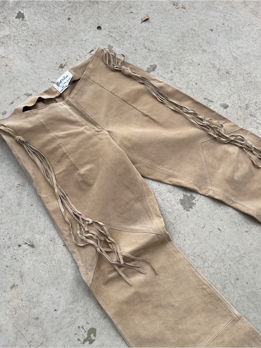 Charlotte Russe RARE Vintage Y2K Western Low Rise Suede Chap Flares - Picture 5 of 7